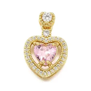Brass Micro Pave Cubic Zirconia Pendants