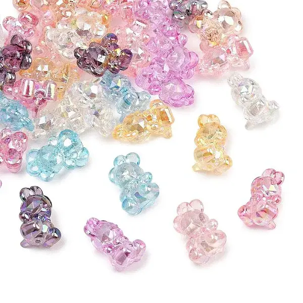 40Pcs 8 Colors Transparent Acrylic Pendants
