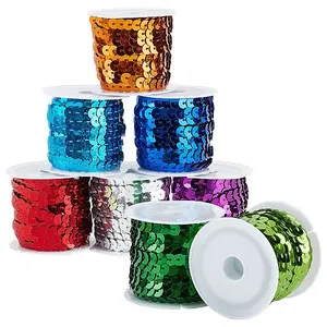 8 rolls 8 colors Eco-Friendly Plastic Paillette Beads