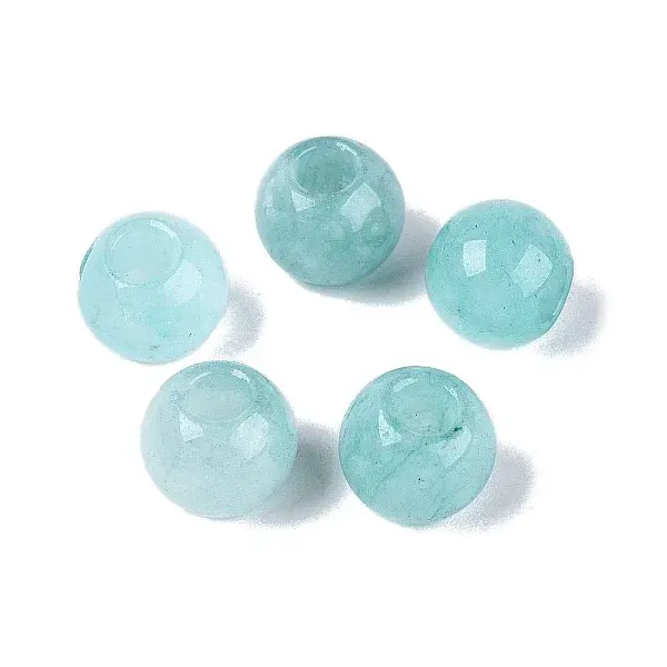 Natural White Jade European Beads