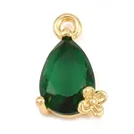 Brass Micro Pave Cubic Zirconia Charms