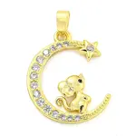 Brass Micro Pave Clear Cubic Zirconia Pendants