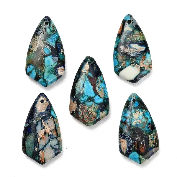 Dyed Natural Imperial Jasper Pendants