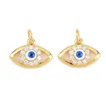 Brass Micro Pave Clear Cubic Zirconia Charms