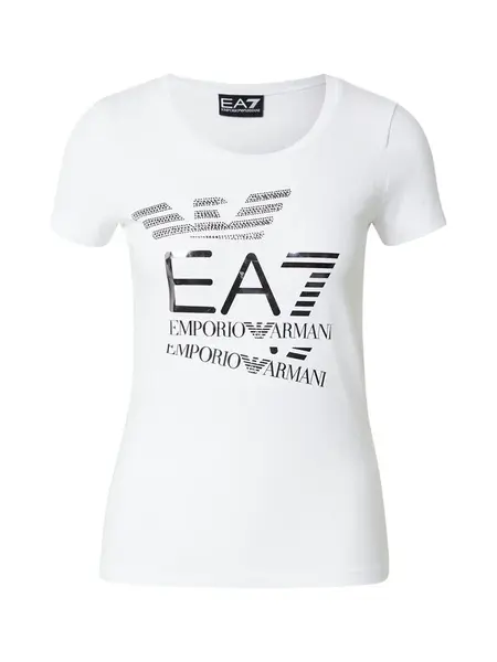 EA7 Emporio Armani Tričko  strieborná / biela