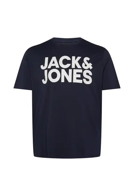 Jack & Jones Plus Tričko 'JJECorp'  námornícka modrá / biela