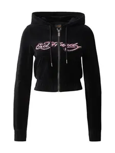 Ed Hardy Tepláková bunda  ružová / čierna
