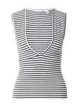 WEEKDAY Top 'Pia'  antracitová / biela