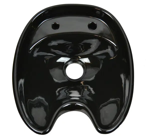 Umyvadlo pro mycí box, Detail - keramické, černé, průměr odtoku 10 cm + dárek zdarma