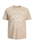 Jack & Jones Plus Tričko 'JPRBLUzane'  béžová / biela