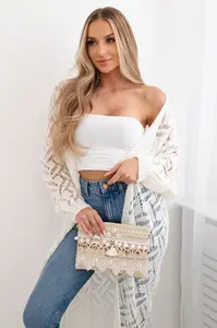 Svetr dlouhý cardigan Super KID Mohair Off-white