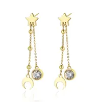 S'Agapõ Dlhé pozlátené oceľové náušnice Aurora SAR18