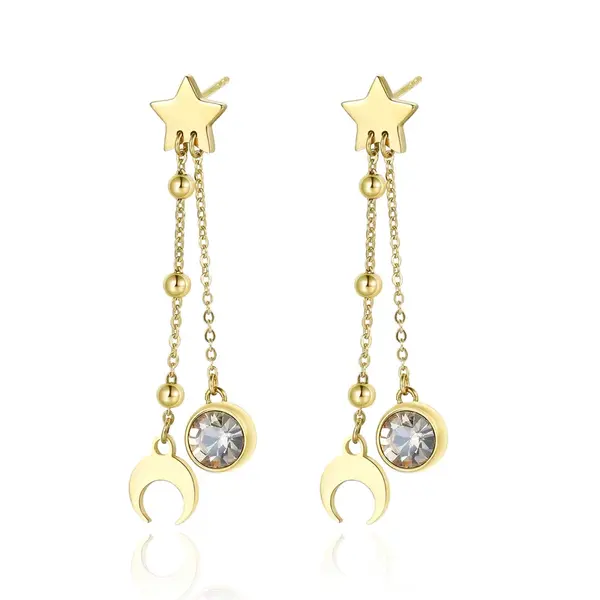 S'Agapõ Dlhé pozlátené oceľové náušnice Aurora SAR18