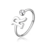 S'Agapõ Štýlový oceľový prsteň R s kryštálom Click SCK188