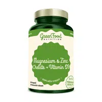 GreenFood Nutrition Horčík a Zinok Cheláty + Vitamín D3 90 kapsúl