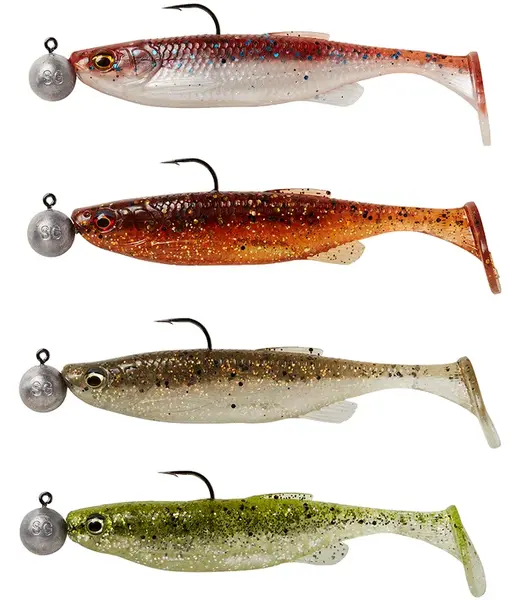 Savage gear gumová nástraha fat minnow t tail rtf clearwater mix 4 ks - 13 cm 20 g