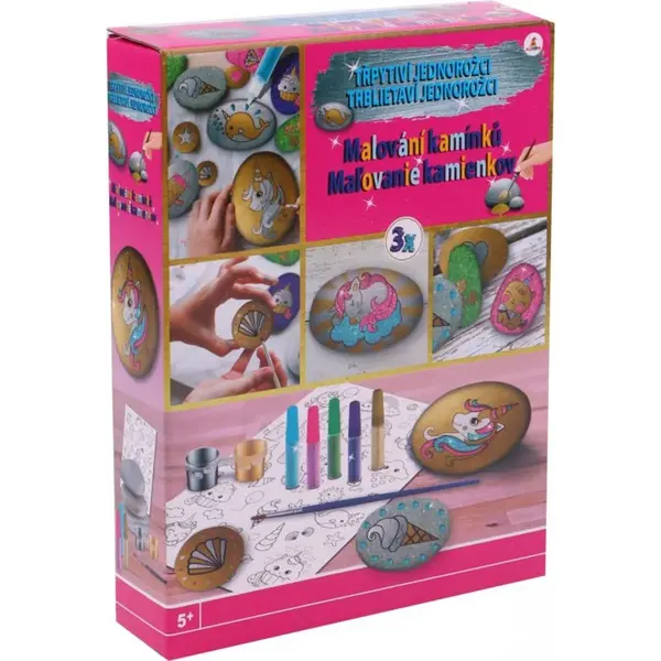 Rms Maľovanie na kamienky Trblietavý jednorožec