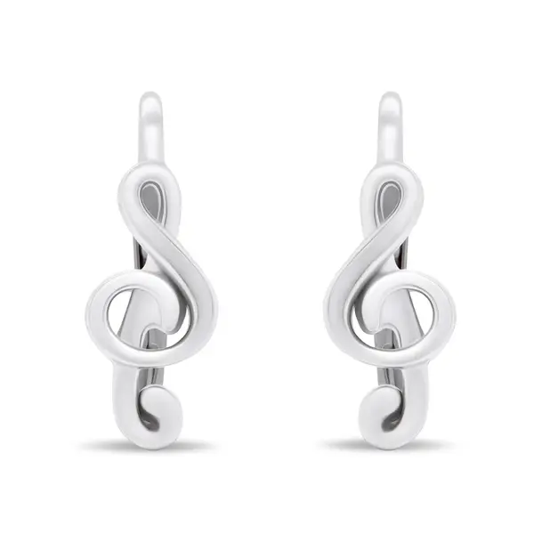 Brilio Silver Strieborné náušnice v tvare husľových kľúčov EA394W