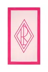 Plážová osuška Ralph Lauren Blair White / Maui Pink 100 x 170 cm