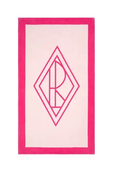 Plážová osuška Ralph Lauren Blair White / Maui Pink 100 x 170 cm