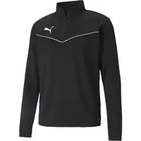 Puma TEAMRISE 1 4 ZIP TOP Pánska mikina so zipsom, čierna, veľkosť