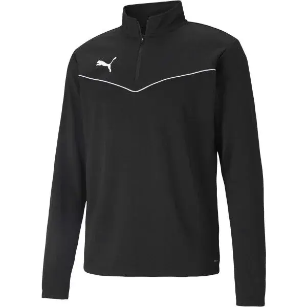 Puma TEAMRISE 1 4 ZIP TOP Pánska mikina so zipsom, čierna, veľkosť