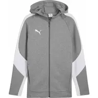 Puma TEAMEVOSTRIPE HOODED JACKET Pánska bunda, sivá, veľkosť XXXL