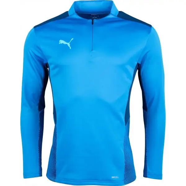 Puma TEAMCUP 1/4 ZIP TOP Pánska tréningová mikina, modrá, veľkosť