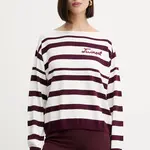 Svetr z vlněné směsi Twinset dámský, vínová barva, 252TP3091