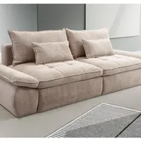 Prostorná pohovka Nube, béžová strukturovaná látka