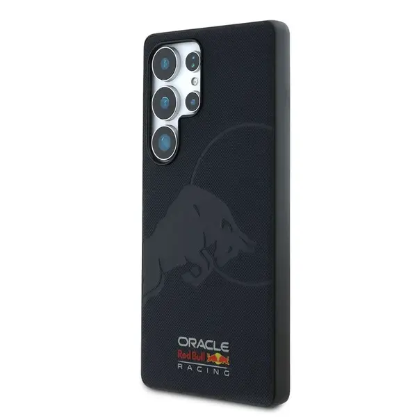 Zadní kryt Red Bull Leather Meshed Debossed Logo MagSafe pro Samsung Galaxy S25 Ultra, navy