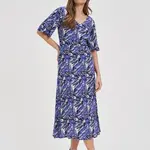 Marisse Navy Blue Viscose Midi Dress