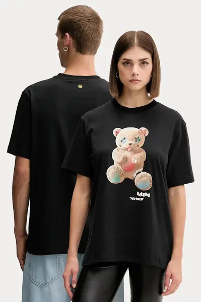 Bavlněné tričko Barrow černá barva, F5BWUATH118