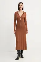 Šaty Twinset hnědá barva, maxi, 252TP3110