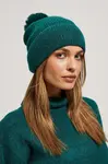 Marisse Warm Knitted Hat With A Pompom, Emerald Green