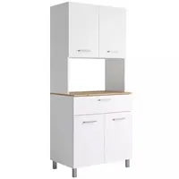 Vitrína do kuchyně Milano bílá s deskou dub artisan