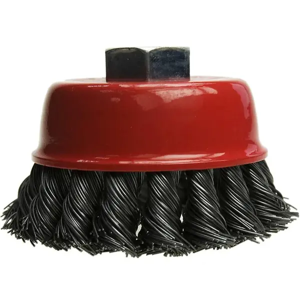 Kefa hrnčeková, 100 mm, M14, vrkočová, oceľový drôt, Drel