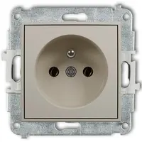 Zásuvka jednoduchá s uzemnením Mini Taupe