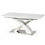 Stùl Sandor 2 160/220 Sklenka/Mdf/Ocel – Bílý