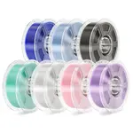 7kg Mecpow High-Speed PETG Transparent Filament - Smoke Gray/ Blue/ Light Blue/ Cyan/ Transparent/ Light Purple/ Pink