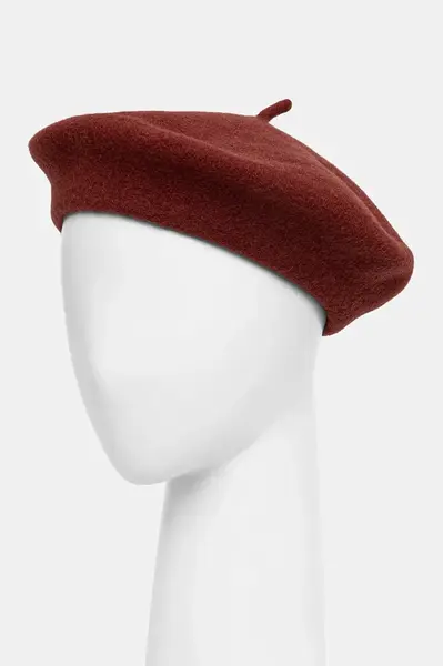 Vlněný baret Sisley červená barva, 6B2NW41A4