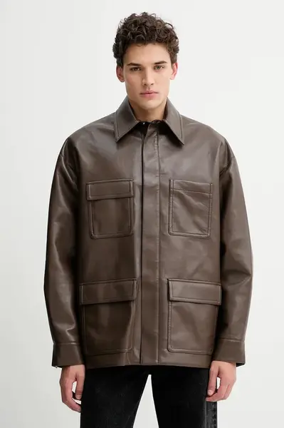 Bunda Nanushka NM25PFJK04778 hnědá barva, přechodná, CHASIN