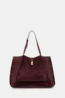 Semišová kabelka Pollini vínová barva, PC4415PP0N QI1