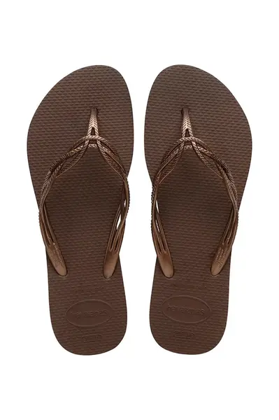 Pantofle Havaianas FLASH SWEET dámské, hnědá barva, 4123225.0727