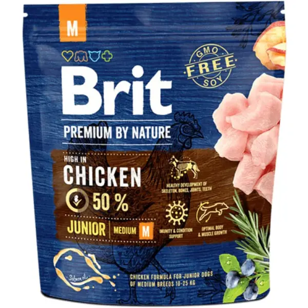Brit Premium by Nature Junior M 1 kg | Granule pro psy | P57000
