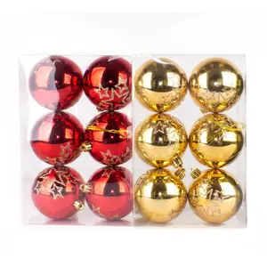 Sada vianočných gúľ priemer 8 cm 6 ks mix 46055