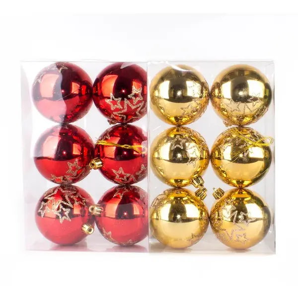Sada vianočných gúľ priemer 8 cm 6 ks mix 46055