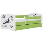 Dětská postel Babydreams+SZ+M zelená 70x140 Nasa