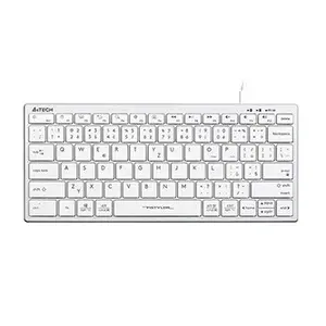 A4Tech FX51, Klávesnice CZ, bez numeriky, nízkoprofilová typ drátová (USB), bílá