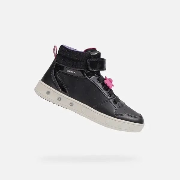 Black Girls Geox Skylin Sneakers - Girls